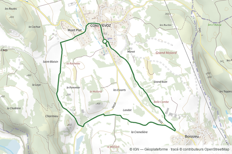 Circuit vert 5 km de Contrevoz