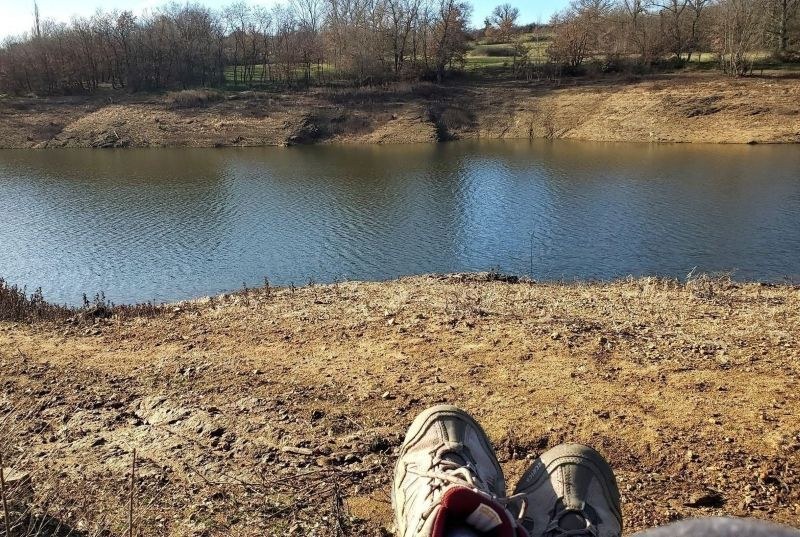Pause devant le lac de Vert