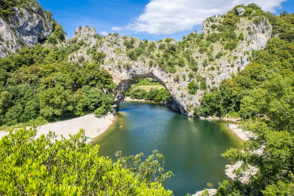 Le Pont d'Arc depuis Vallon