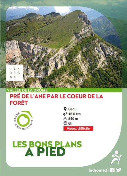 Pré de l'Ane par le coeur de la forêt