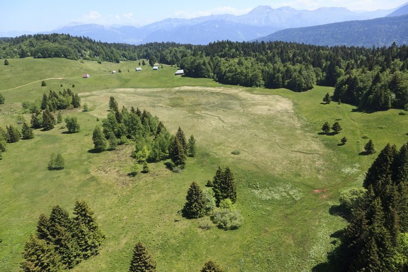 Vue aérienne de la tourbière