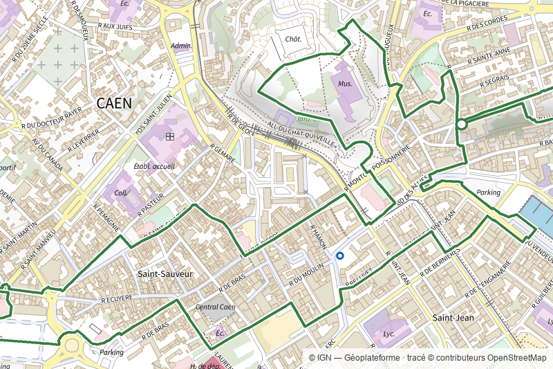 Parcours dans Caen, version courte
