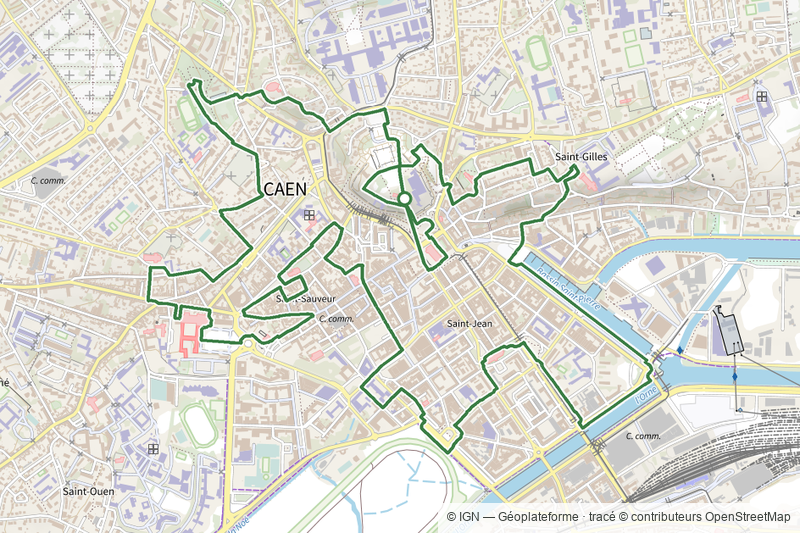 Parcours dans Caen, version longue
