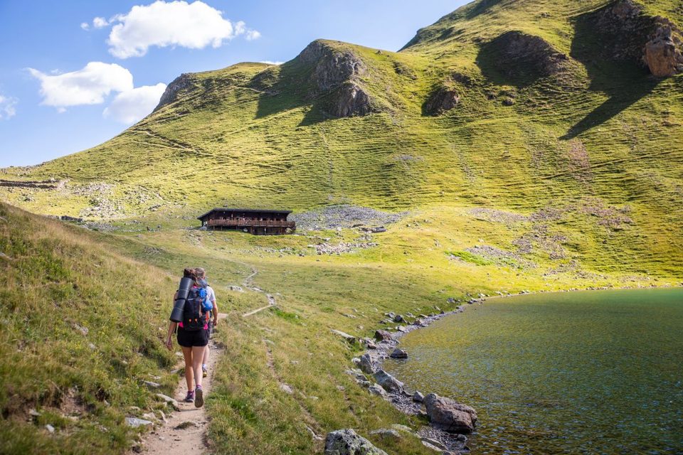 Le refuge et le lac de la Muzelle