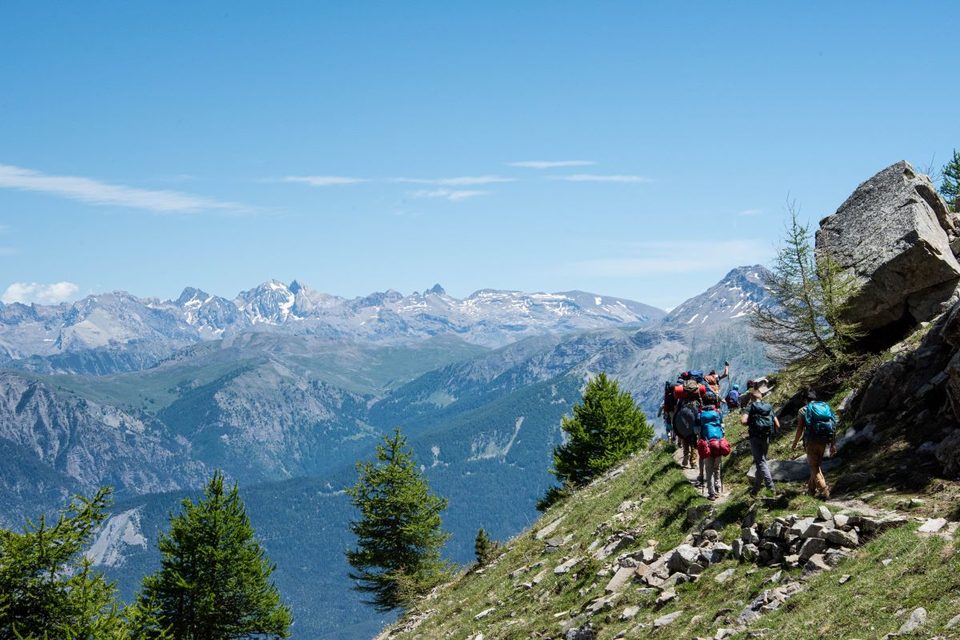 Groupe de randonneur sur le sentier du Mont Guillaume