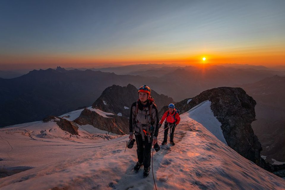 Lever de soleil sur la Meije Orientale