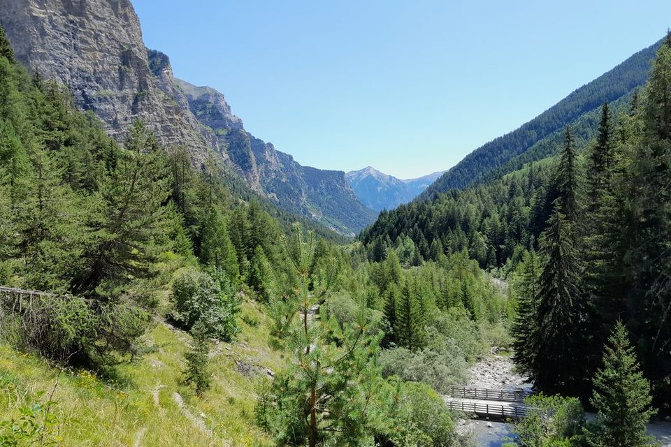 La vallée du Rabioux vue depuis le départ de Piebrun