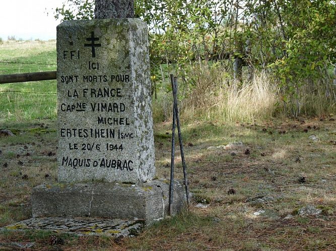 Stèle mémorielle liée à la Résistance pendant la seconde guerre mondiale