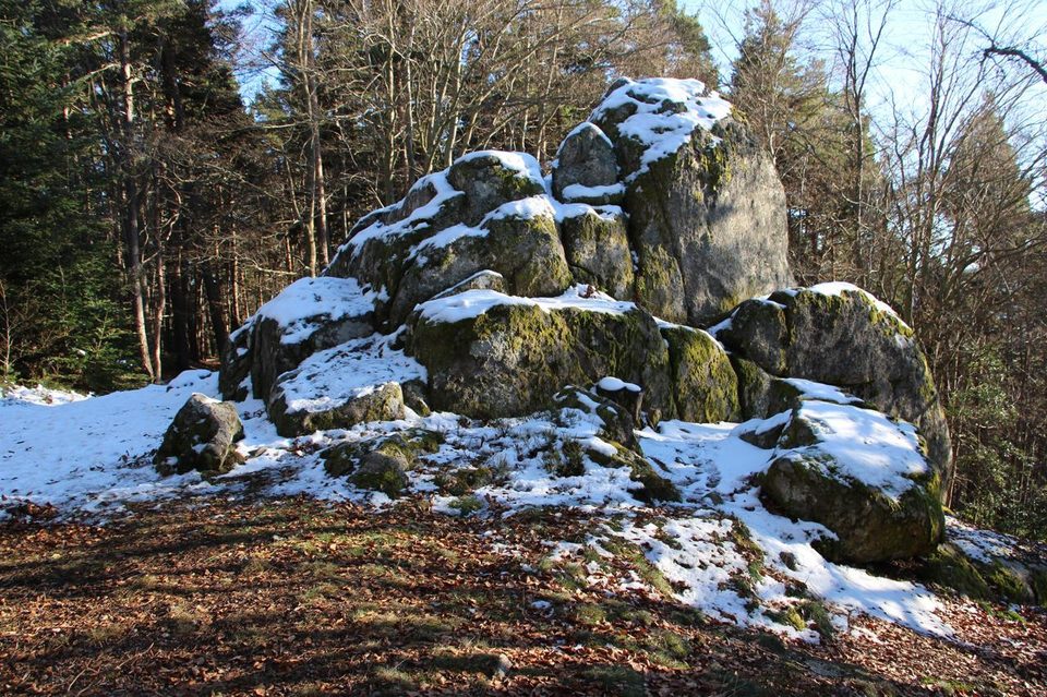 La Roche Druidique sous la neige