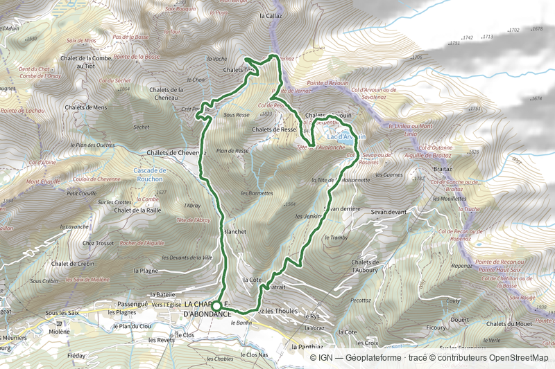 Boucle des Thoules au lac d'Arvouin