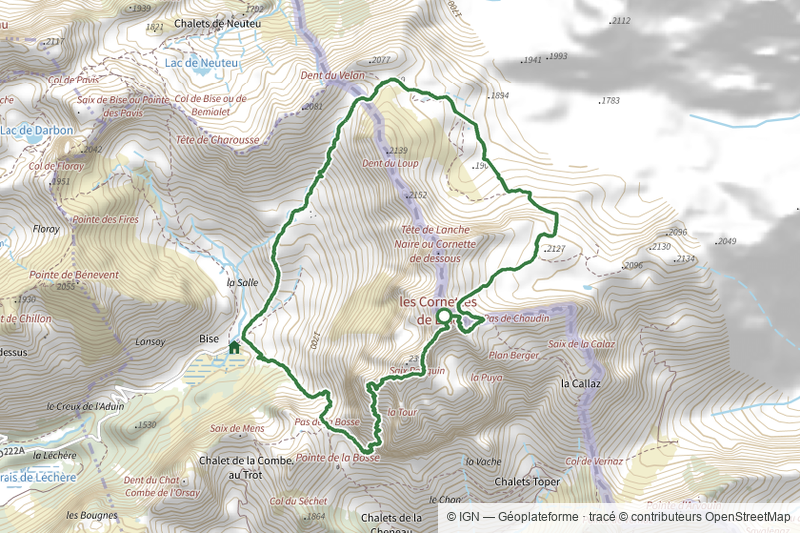 Les Cornettes de Bise depuis le refuge de Bise