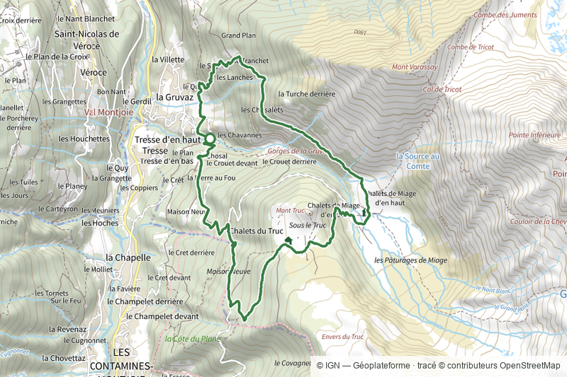 La Gruvaz - Le Truc - Alpage de Miage