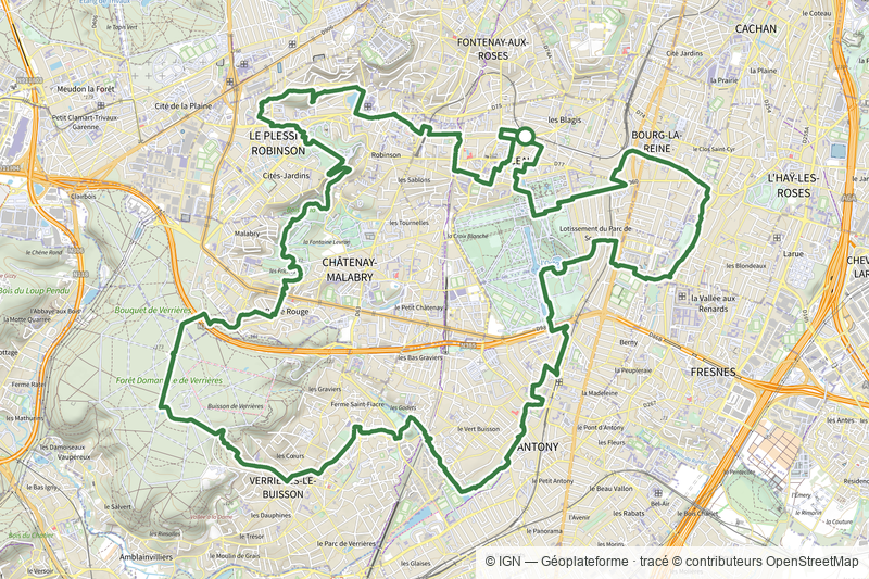 Boucle de 27,7 km depuis la gare RER Sceaux