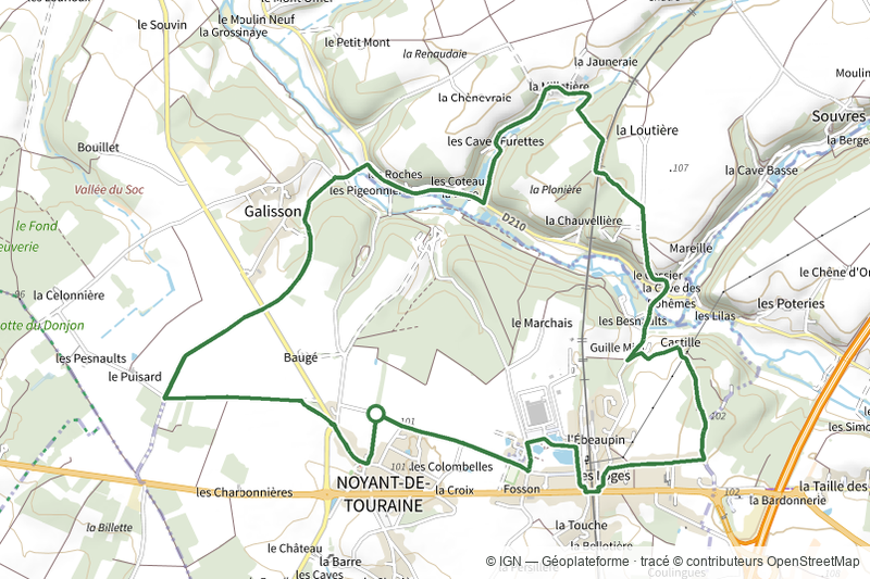 Noyant-de-Touraine - Vallées et plateaux - Variante 11km