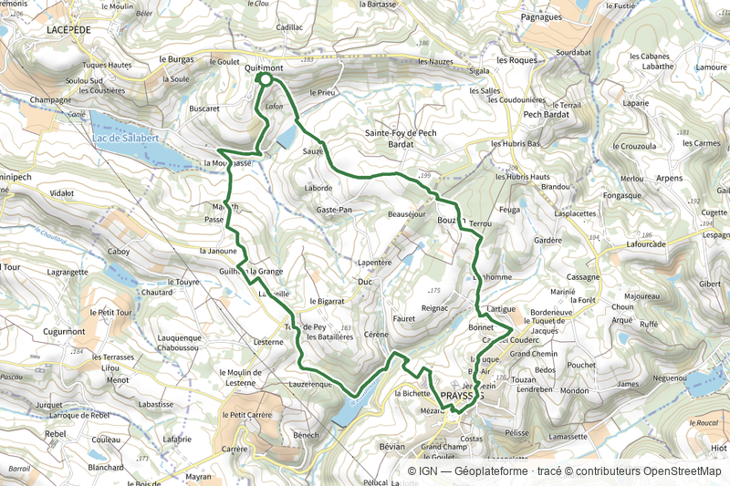 Prayssas / Quittimont, circuit panoramique dans le Pays de serres