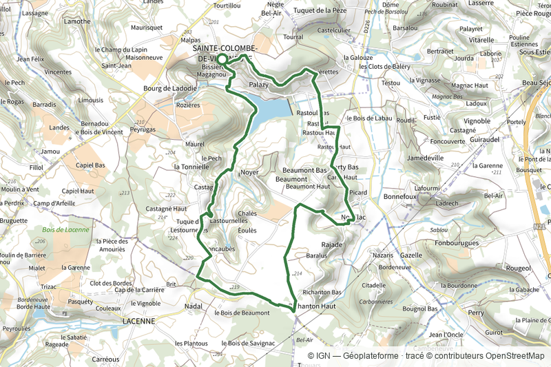 Sainte-Colombe-de-Villeneuve, vers les grottes de Lastournelles - 10.9 km