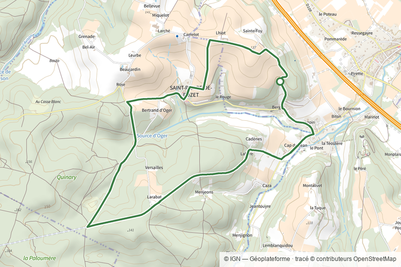 Saint-Pierre-de-Buzet, vignes, pins et chênes lièges - 6.5 km