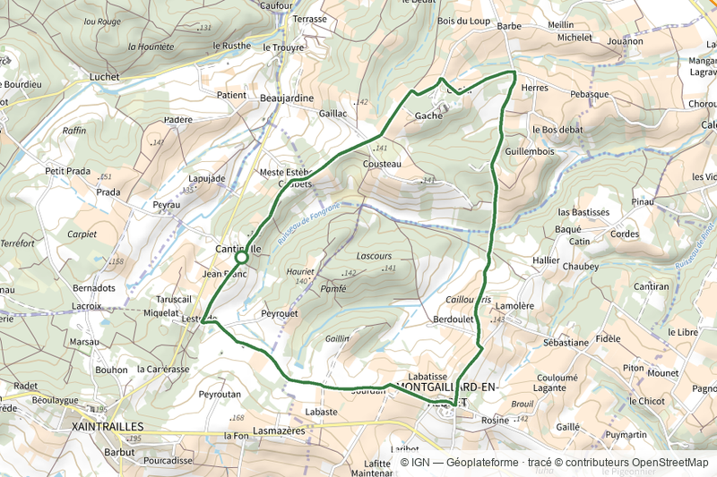 Montgaillard, vers le vignoble de Gache - 9 km