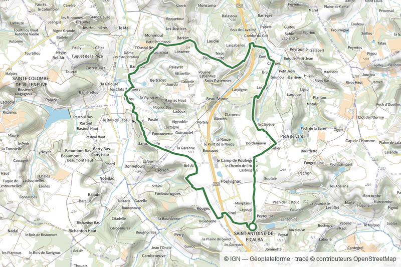 Saint-Antoine-de-Ficalba, un cheminement vers Doumillac et Cambes - 13,8km