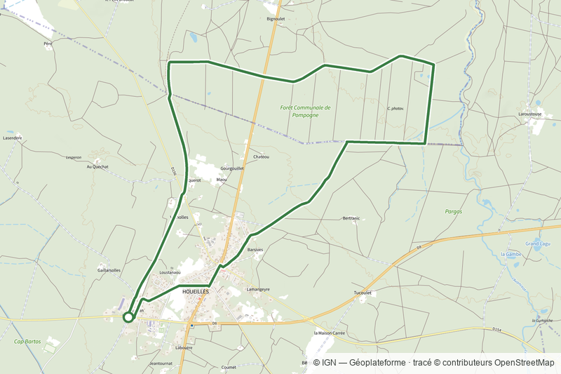 Houeillès, balade en forêt - 9.4 km