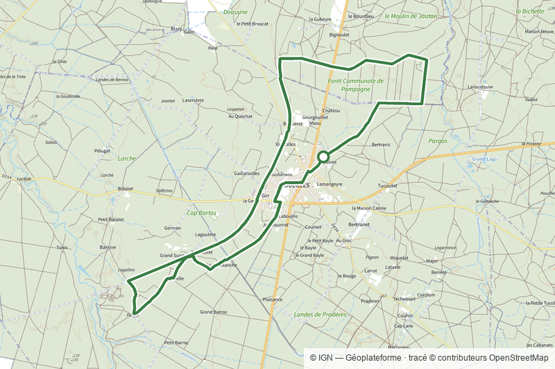 Houeillès, dans la forêt des Lugues - 16.1 km