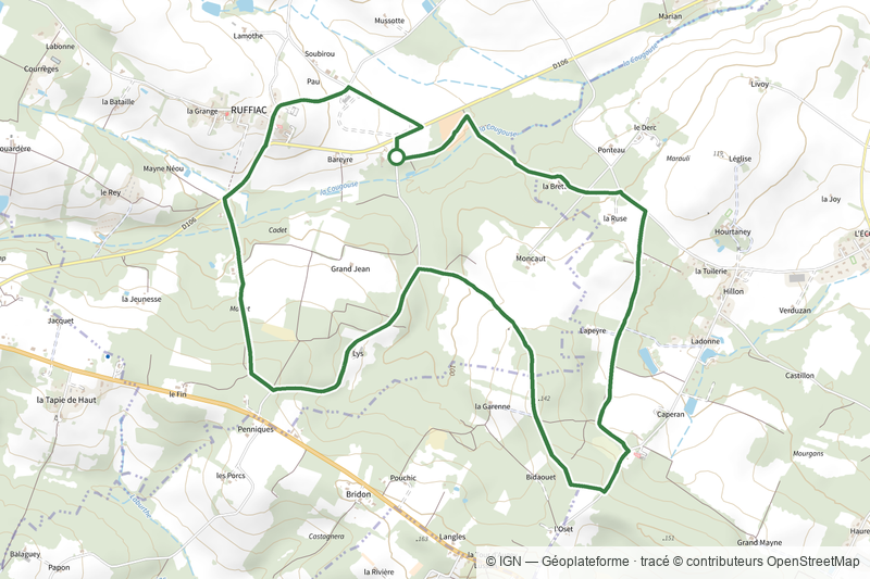 Ruffiac - Du château de Ruffiac à l'église de Poussignac - 8.9 km