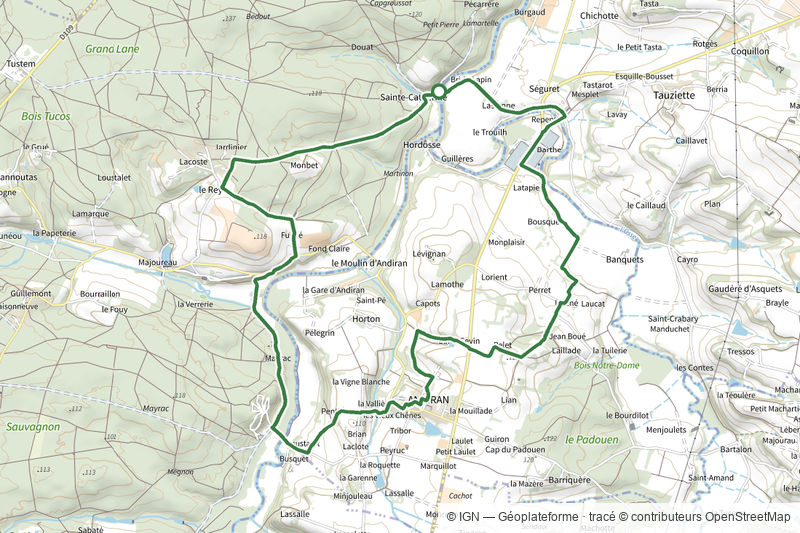 Andiran, randonnée entre l'Osse et la Gélise - 13.9km