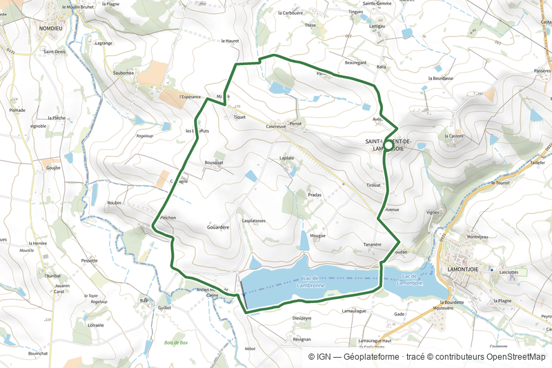 Saint-Vincent-de-Lamontjoie, balade vers le lac de Lambronne 8 km