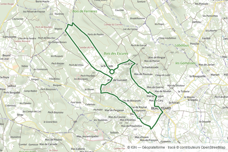 Le chemin de la bastide de Beauregard