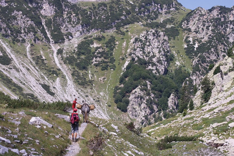 Il Vallone del Marguareis; sullo sfondo, l'evidente sentiero per il Passo del Duca
