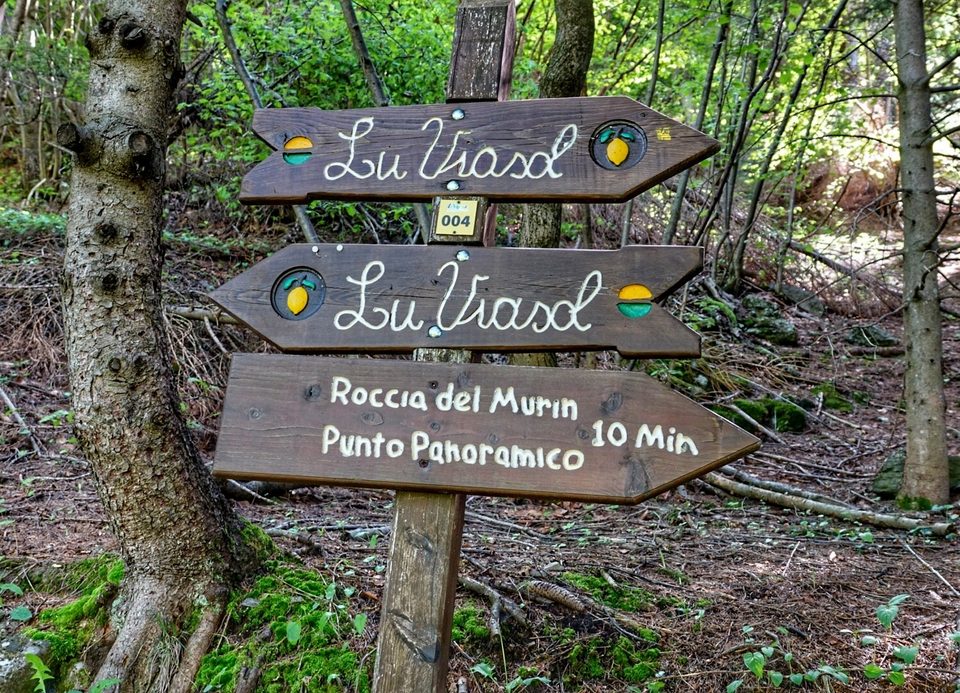Indicazione per il belvedere di Roccia del Murìn