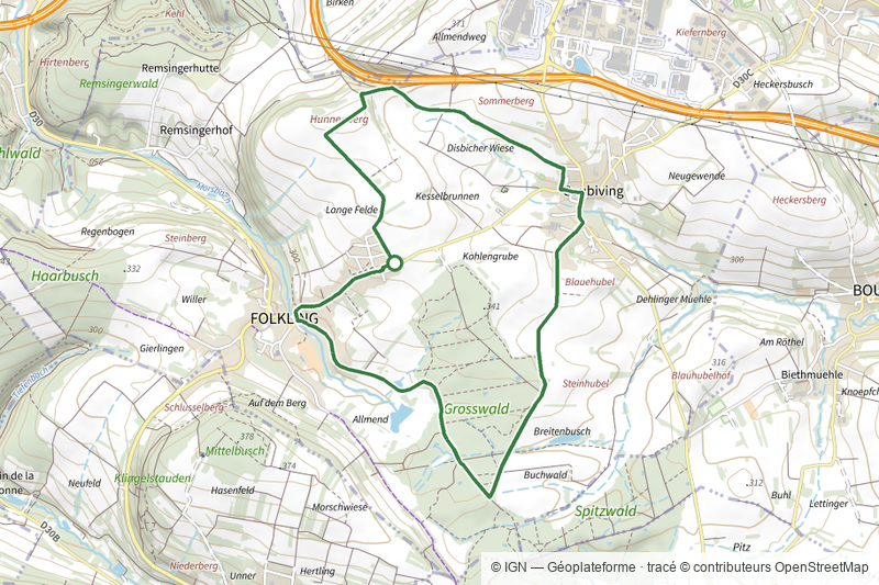 Circuit de deux villages sur un plateau
