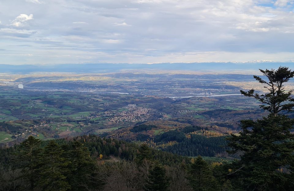 vue sur Pélussin et les Alpes