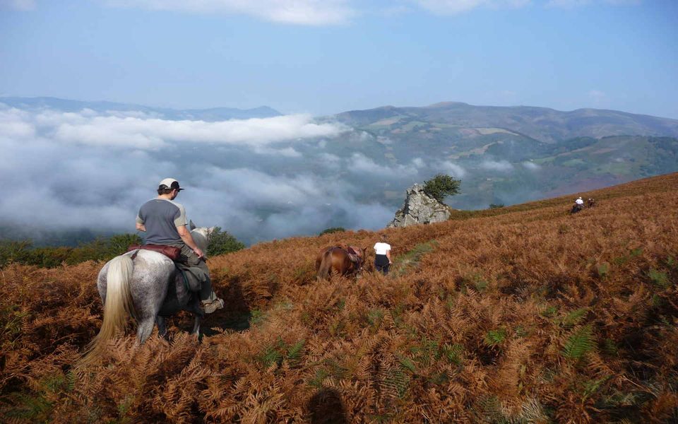 Le sentier des contrebandiers - Du Col des Veaux à Sare - équestre étape n°8