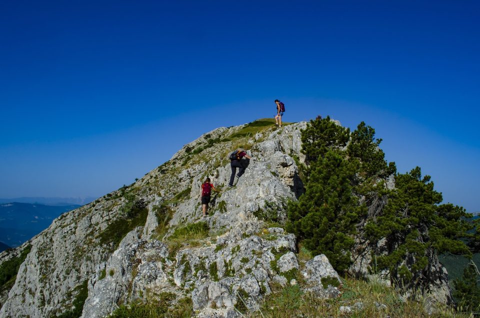Sentier technique sur les falaises