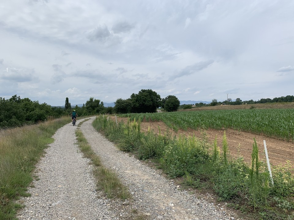 Traversée de grandes plaines agricoles
