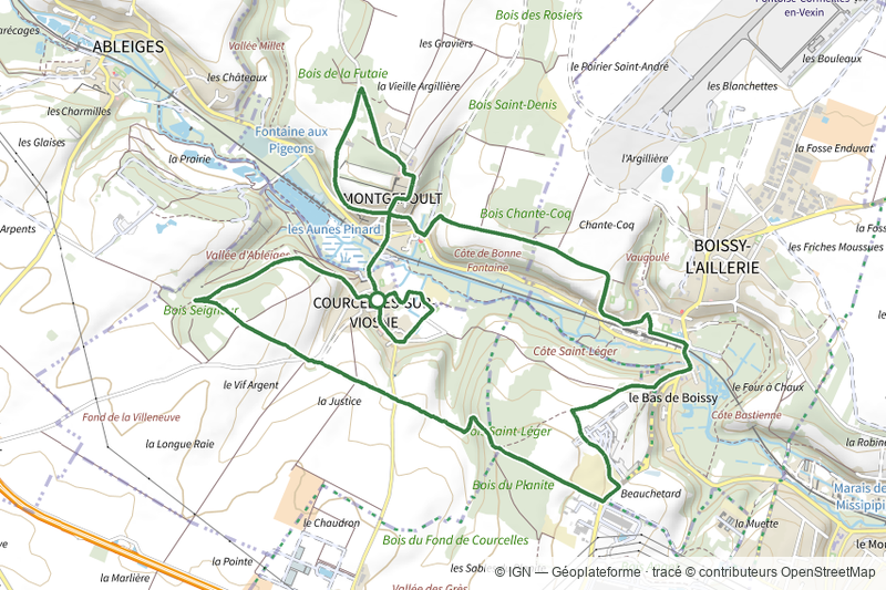 La Chaussée Jules César et la vallée de la Viosne