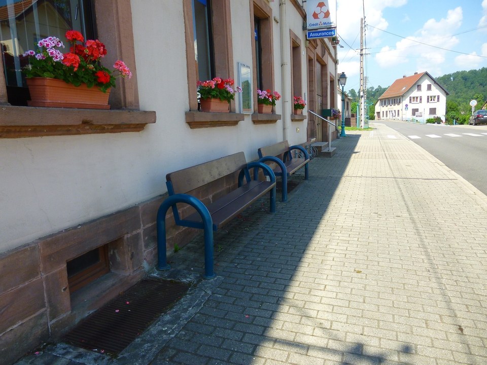 Début de la promenade, rue principale à Baerenthal